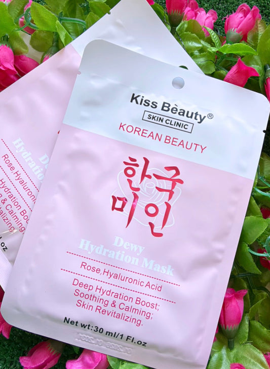 Máscara Facial de Rosa e Ácido Hialurônico - Kiss Bèauty
